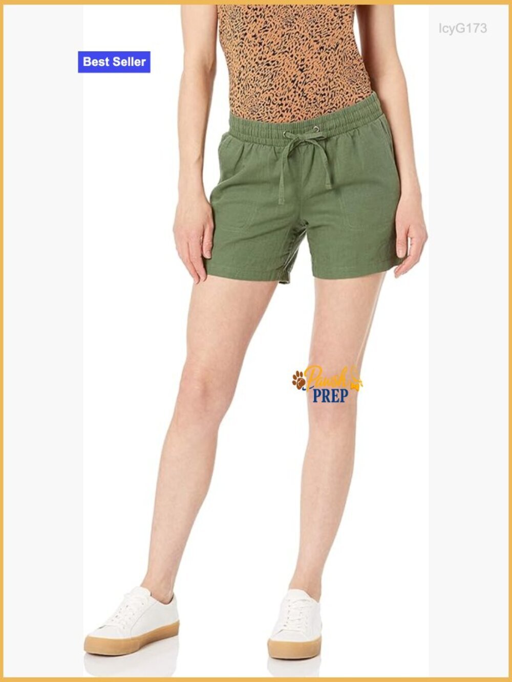 Women's 5" Inseam Drawstring Linen Blend Shorts